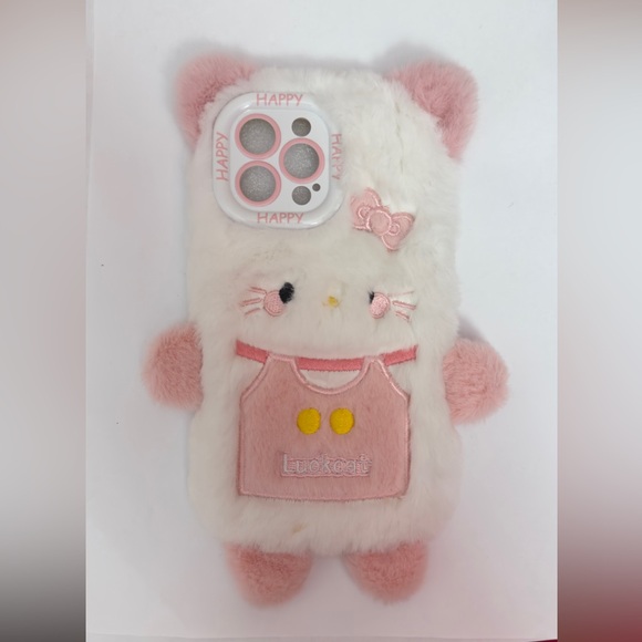 KAWAII IPHONE 13 PRO MAX CASE CUTE FLUFFY HELLO KITTY SANRIO - Picture 5 of 5